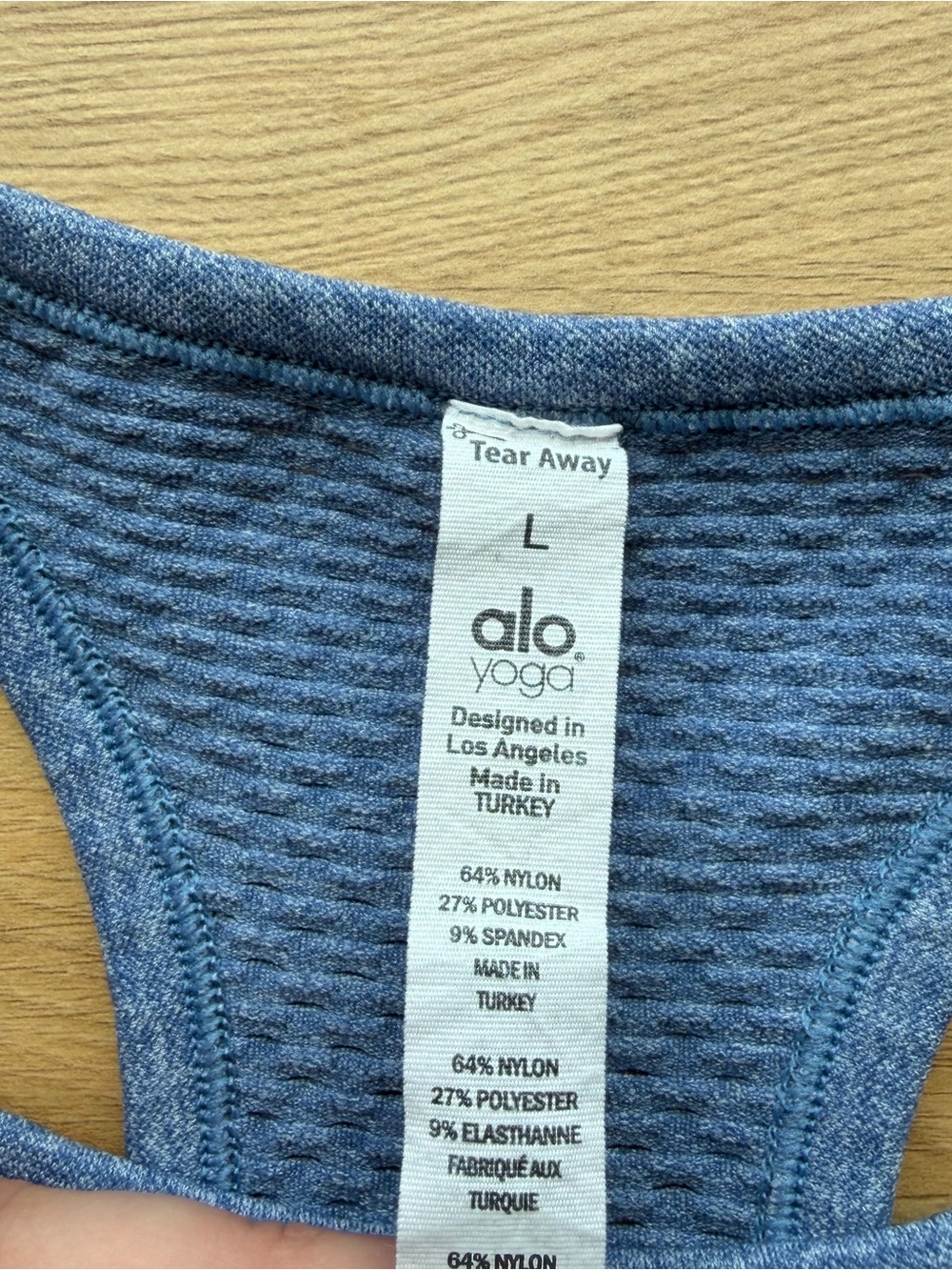 ALO Yoga Women’s Seamless Racerback Sports Bra - Slate Blue - Picture 4 of 4
